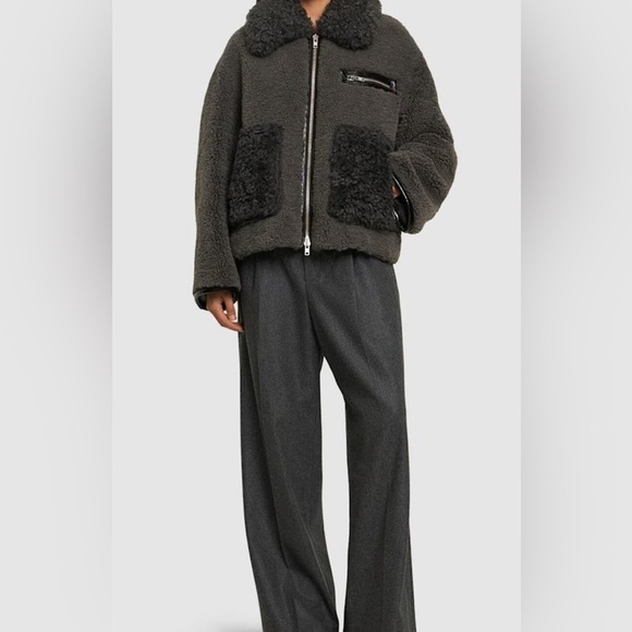 Stand Studio Joann faux fur jacket smoked grey NWT - Picture 4 of 9